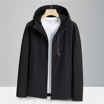 Spring and Autumn Waterproof Windproof Soft Shell Hooded Men's and Women's Thin Single Chong Outdoor Mountaineering Single Layer Jacket