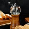 Hand-Cranked Solid Wood & Acrylic Pepper Grinder for Kitchen & Restaurant