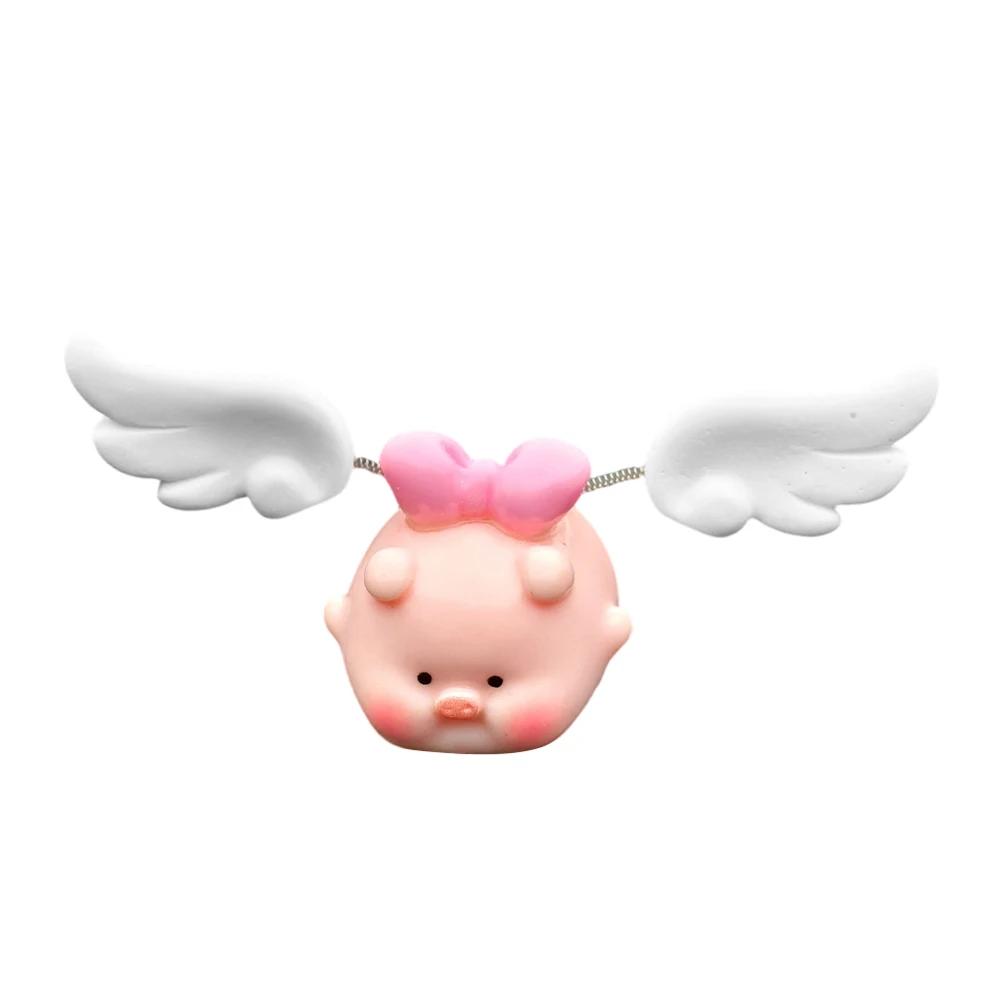 Car Dashboard Cute Pig Wings Decoration Motorcycle Electric Scooter Accessories Car Interior Shake Wings Mini Pig Ornament