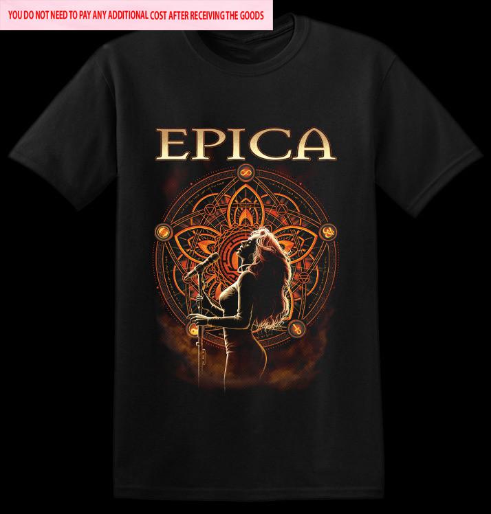 Vtg Simone Epica Band Cotton Black S-5XL Unisex Shirt SN243 Unisex T-Shirt L