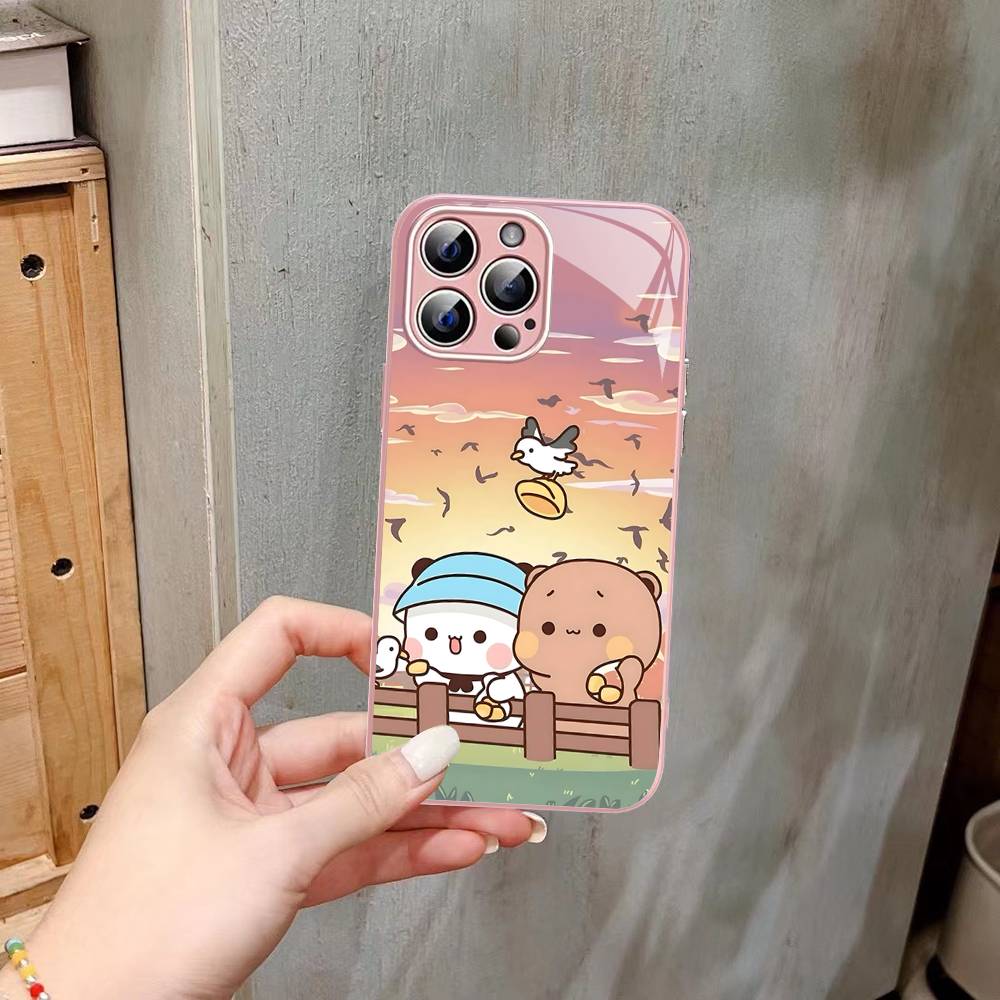 Cute Bubu Dudu Tempered Glass For Iphone 14 13 12 11 Pro Mini XS MAX 14Plus X XS XR Cover