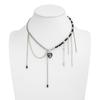 Lightweight Acrylic Bead Necklace Featuring Elegant Heart Tassels Design Ideal For Sensitive Skin All Day Use Parties