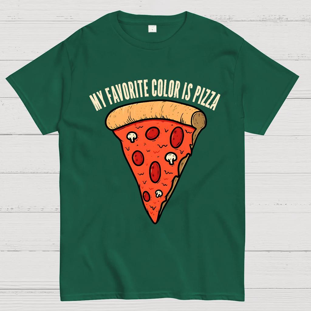 My Favorite Color is Pizza Funny Cotton Summer Casual Cool Loose T-Shirt