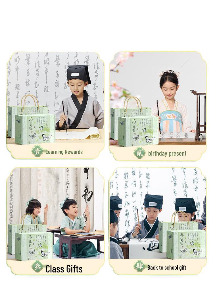 Beeindruckendes Doppelgeschenk: Antikes Schreibwaren-Set im chinesischen Stil für Mädchen - Vollständige Lernmaterialien für Grundschüler