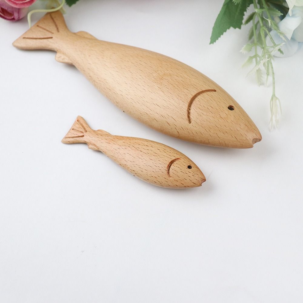 Realistic Fake Fish Ornament Wood Carving Fish Playset Model  Home Kitchen Decor