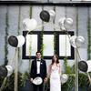 12inch 100pcs silver black white balloon set with confetti, suitable for weddings, birthdays, theme parties, family gatherings