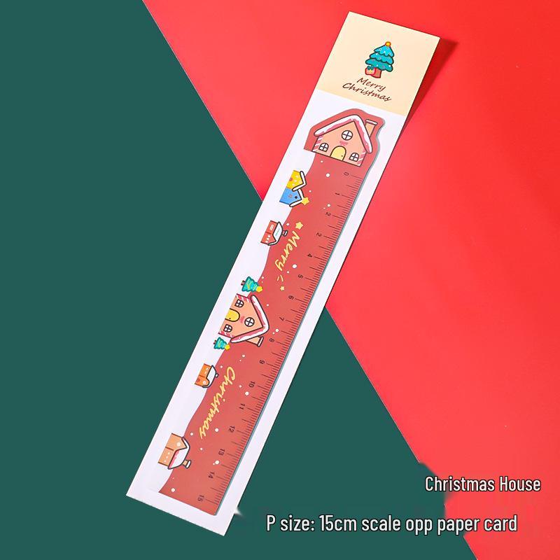 Cute Christmas Cartoon Magnetic Ruler - Soft Stationery Gift for Elementary Students