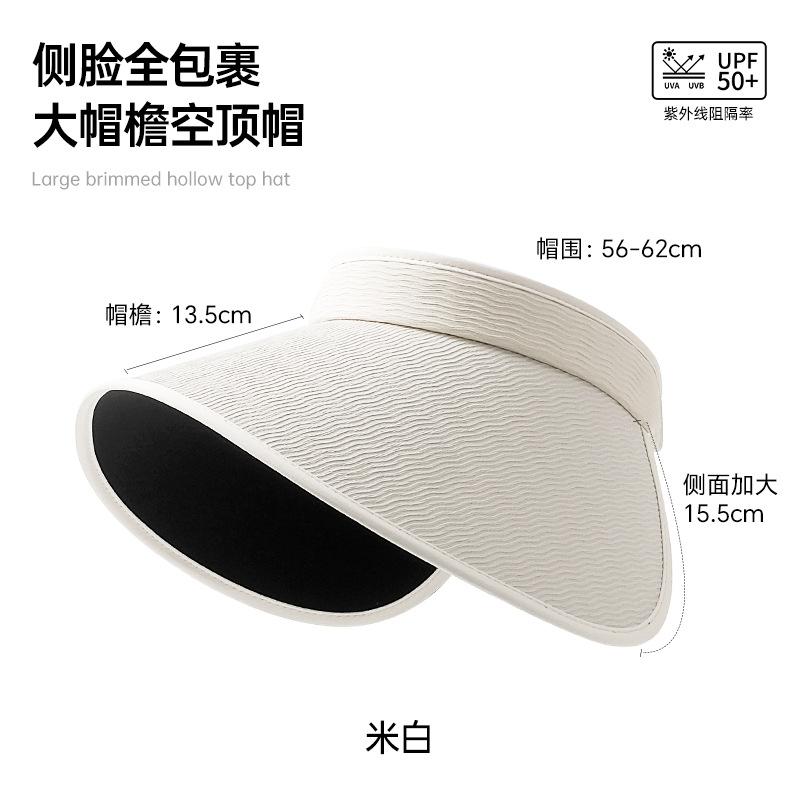 Ny tom topphatt, sommarhatt för kvinnor, lätt och UV-skydd, avancerad solhatt med känsla, bred brätte för kvinnor