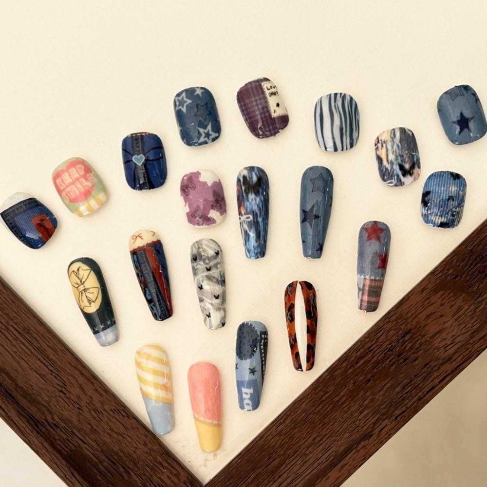 10 Rotoli Pellicole Colorate per Unghie Carta Transfer Scacchi Leopardo Adesivi Nail Art Set Manicure Effetto Jeans DIY Nastro Decalcomania