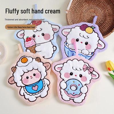 Cute & Soft Hanging Lamb Hand Towel - Non-Linting, Thickened, Water-Absorbent, Ideal for Household Use