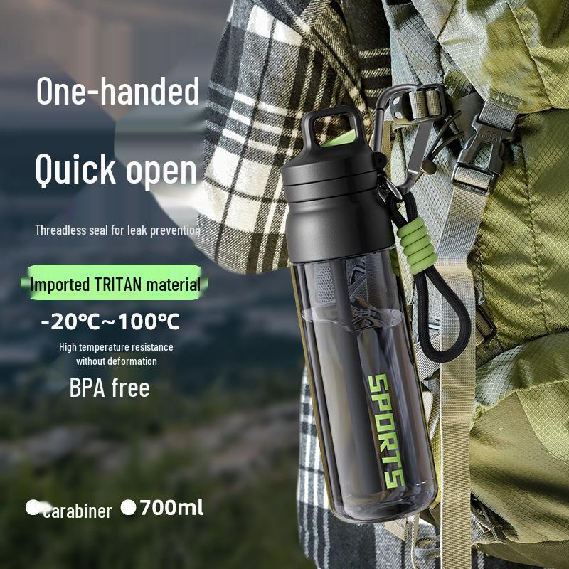 Thickened Tritan Sports Water Bottle - High Temperature Resistant, Portable Kettle with Straw for Men and Women