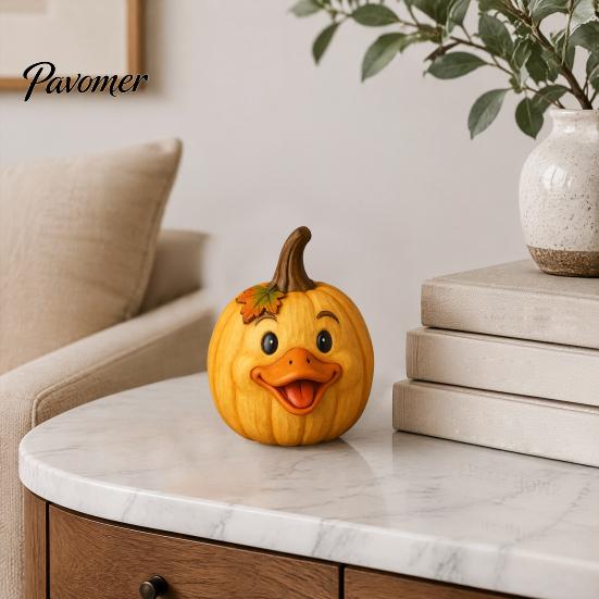Harvest Theme Collectible Ornaments Artificial Pumpkin Decor, Cute Animals Decorative Pumpkins, Thanksgiving Resin Pumpkins Seasonal Farmhouse