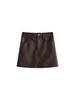 Pu Leather Aline Mini Skirt For Women With Zipper Closure Trendy Streetwear