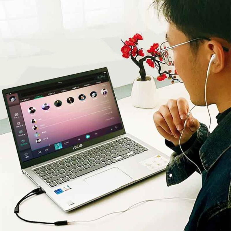 25/50/100Cm Headphone Microphone Audio Converter Y Splitter For Computer 3.5Mm Female To 2 Dual 3.5Mm Male Headphone Mic