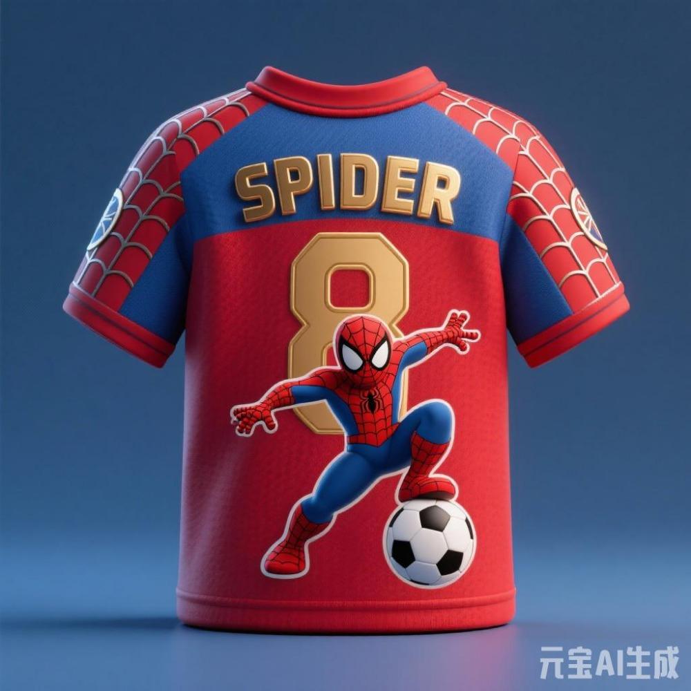 Children's Marvel Spider-Man 3D Printed Boys' and Girls' T-shirt Quick-dry and Breathable Sports Top Football Uniform