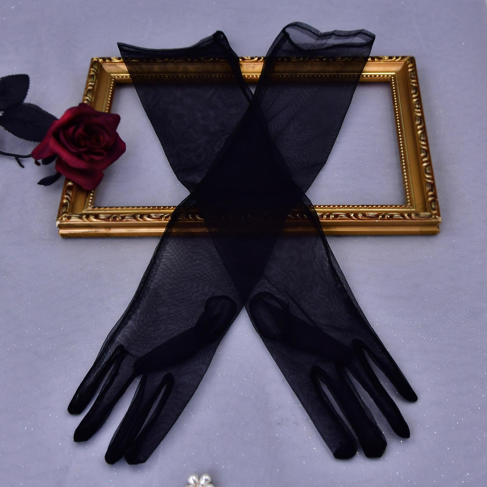 

Свадебные перчатки, 1 пара тюлевых свадебных перчаток, прозрачные длинные тюлевые свадебные перчатки длиной выше локтя для невесты