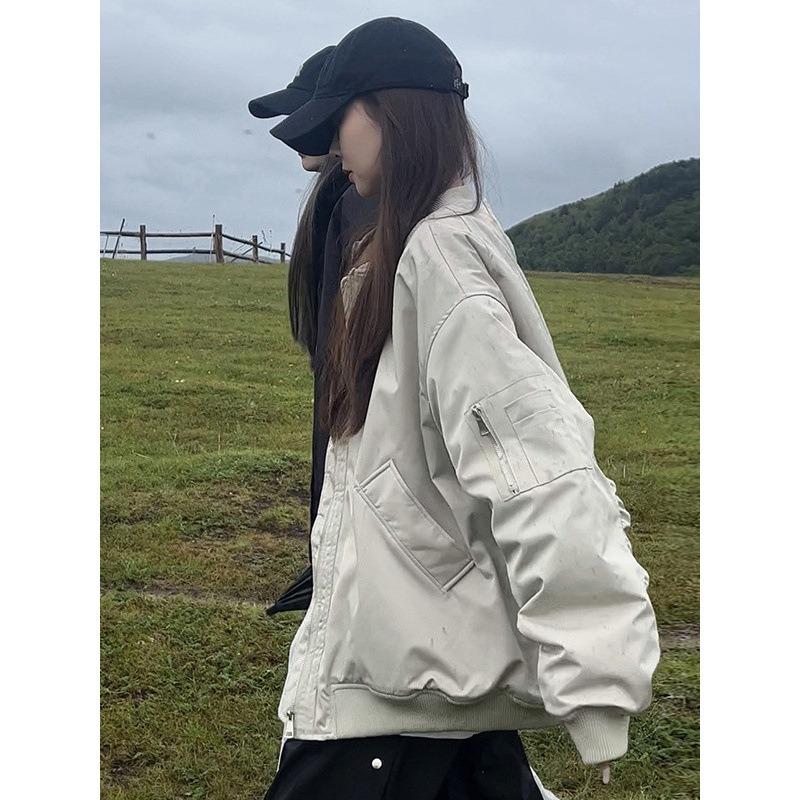 Cotton-padded Men's and Women's Couples' Padded Flight Jacket, New Winter Loose Baseball Jersey Collar Jacket
