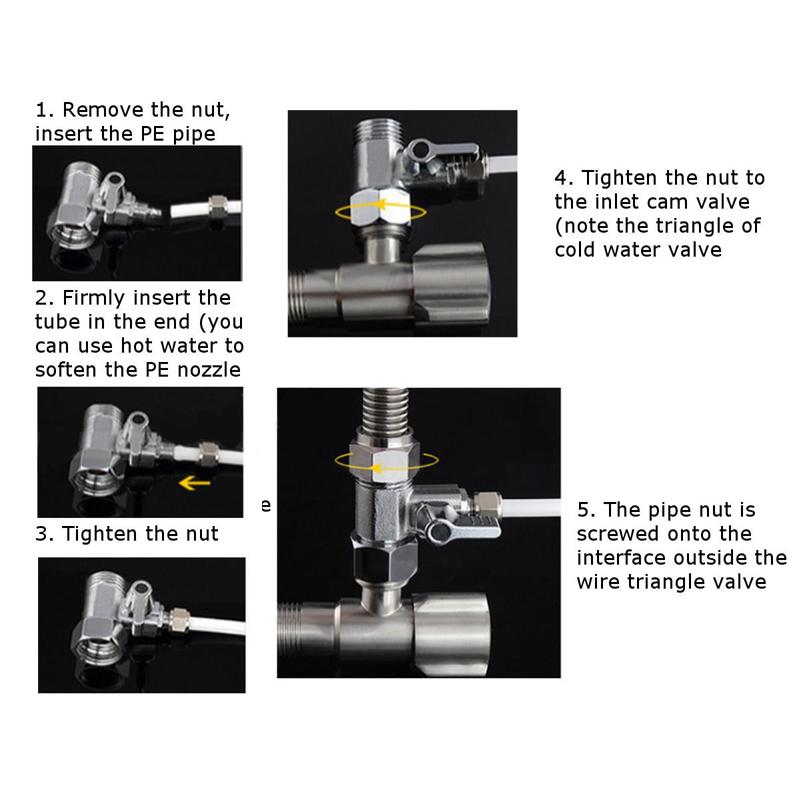 1 szt. Adapter do wody zasilającej RO 3/4'' do 1/4'' z zaworem kulowym odcinającym i trójnikiem kranu