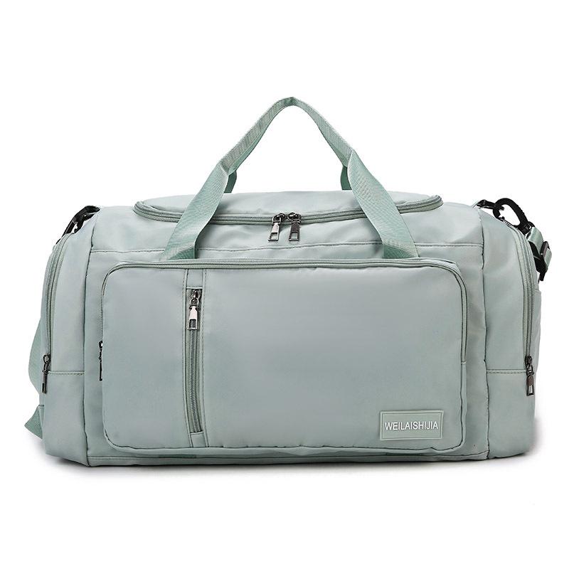 

Travel bag large capacity short-distance business trip duffel bag wet and dry portable fitness accommodation storage clothing messenger bag світло-зелений колір