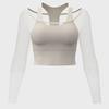 Juyitang Mesh Two-Piece Look Yoga Top, Long Sleeve, No Bra