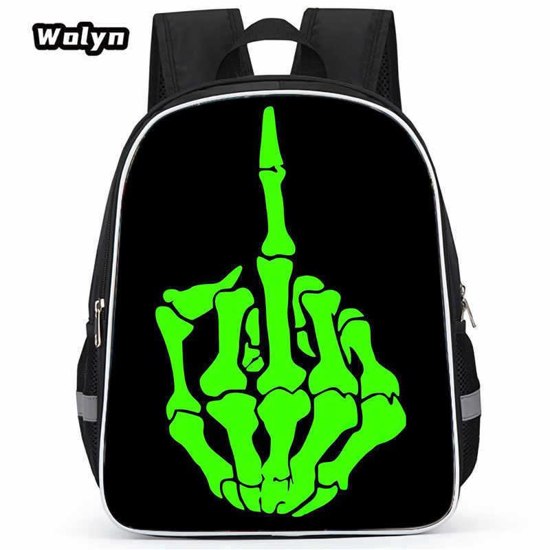 Skull Series Peripheral Animation Printing Backpack Student Bag Support