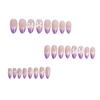 French Almond False Nails with Cat-Eye Effect 24 Pieces Elegant Design for Weddings Parties