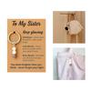 Sister Birthday Gift Set Agate Stone Keychain With Sentimental Message Card and Beaded Bracelet for Women