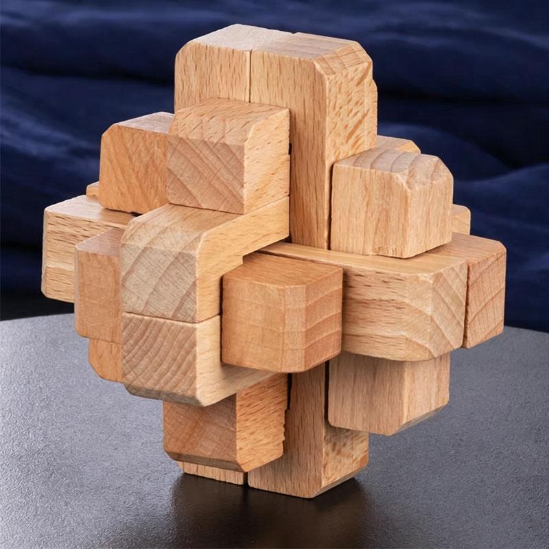 Luban Lock Hui Shou 3D Wooden Interlocking Brain Teaser Puzzles Adults Kids Very Difficult Iq Challenge Mind Educational Toys