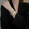 Metal Zinc Zinc Alloy Cuff Bangles Hollow Cross Exaggerated Bracelet Wide Irregular Open Bangle  Women