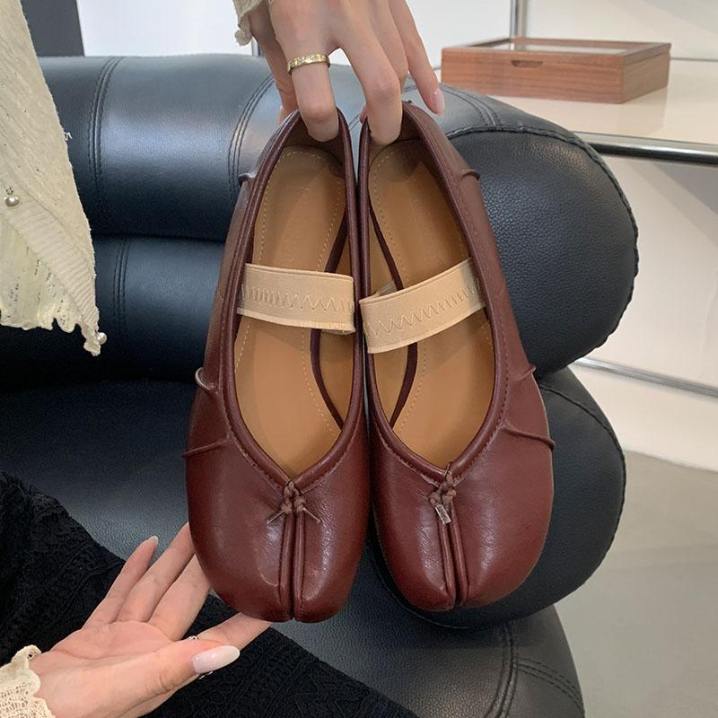 Fashion Fashion Elastic Band Women Ballet Flats Shoes Shallow Female Soft Footwear Strange Toe Ladies Flats Mary Janes Lolita Shoes