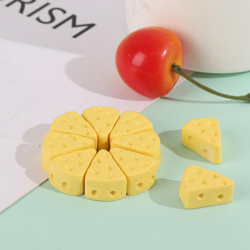 10 Stück/Los Miniatur Essen 1/6 Mini Käsekuchen Puppenhaus