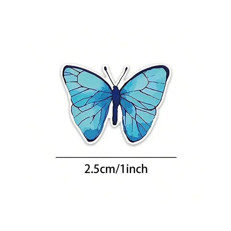 1 Inch Butterfly Flower Sticker, 500 Pieces, 8 Designs, Colorful Butterfly Decals, Decorative Flowers, Stickers