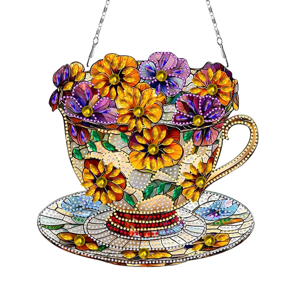 2D/Flat DIY Hanging Diamond Art Kits Rhinestone Diamond Art Window Pendants Diamond Art Pendant DIY Home Decor Hanging Charm