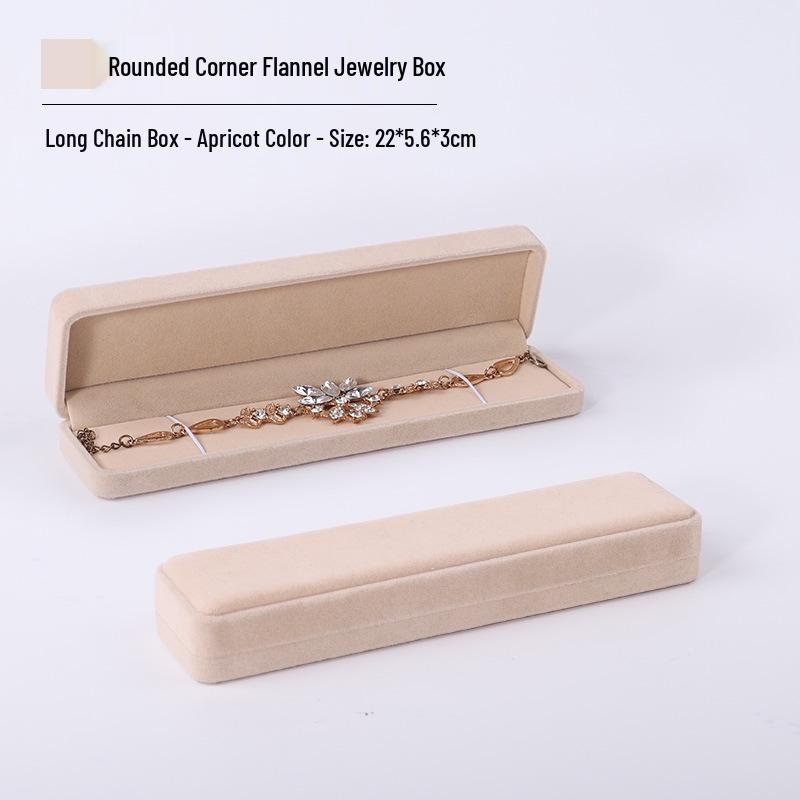 Rounded Corner Plush Jewelry Storage Box for Bracelets, Rings, and Necklaces