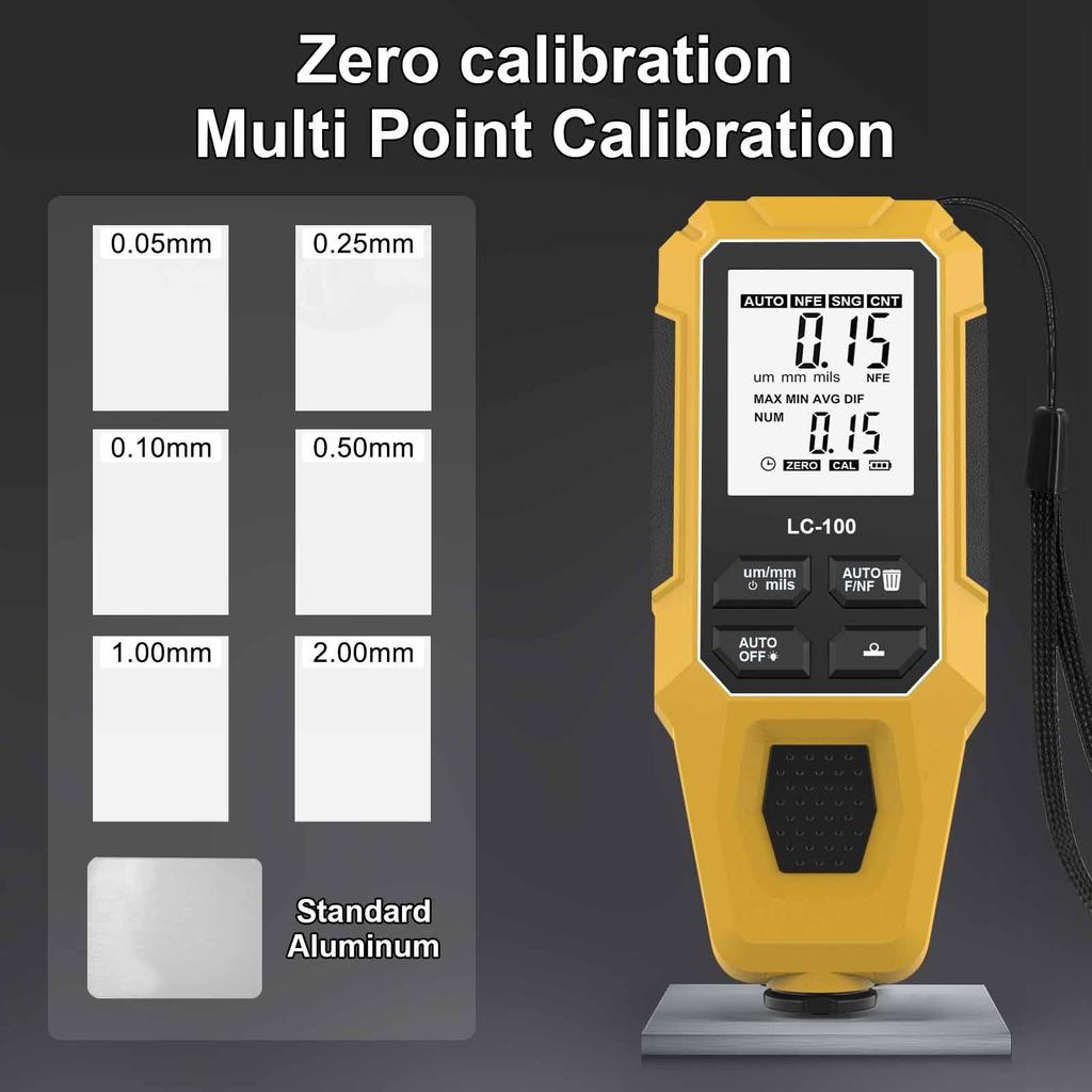Industrial Thickness Gauge ABS Material Professional Paint Meter Tester Digital Display for Car Wall Drywall Workshop Use