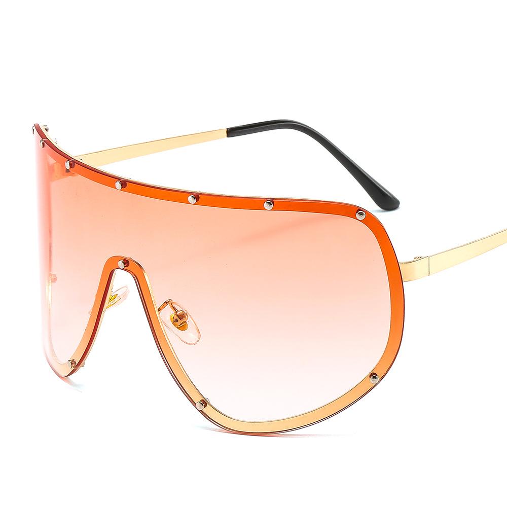 Oversized Rimless Shield Sunglasses Women Men New One Piece Lens Visor Mask Windproof Black Big Sun Glasses Shades Unique Uv400