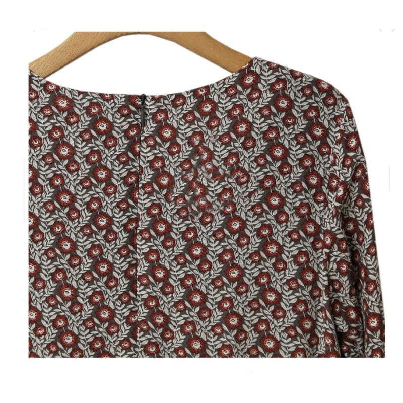 Tooxika Autumn New Women's Clothing Large Size Floral Dress Women's Long Sleeve Loose Bottoming Skirt