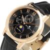 [Salvatore Marra] Watch Moon Phase Multi-Calendar 50m Waterproof Business Formal Men's Leather Strap Limited Edition Black Pink Gold