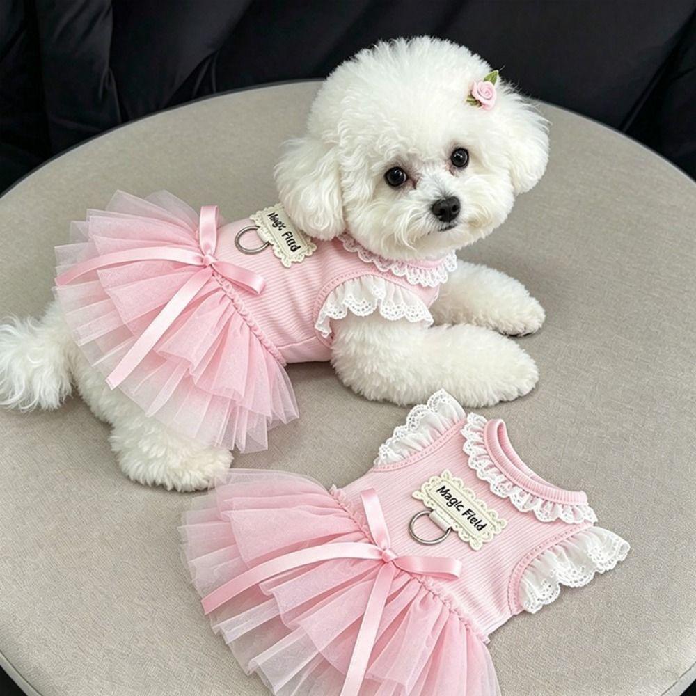 Breathable Pet Clothing Lace Tutu Puppy Skirt New Cat Dress For Small Dogs