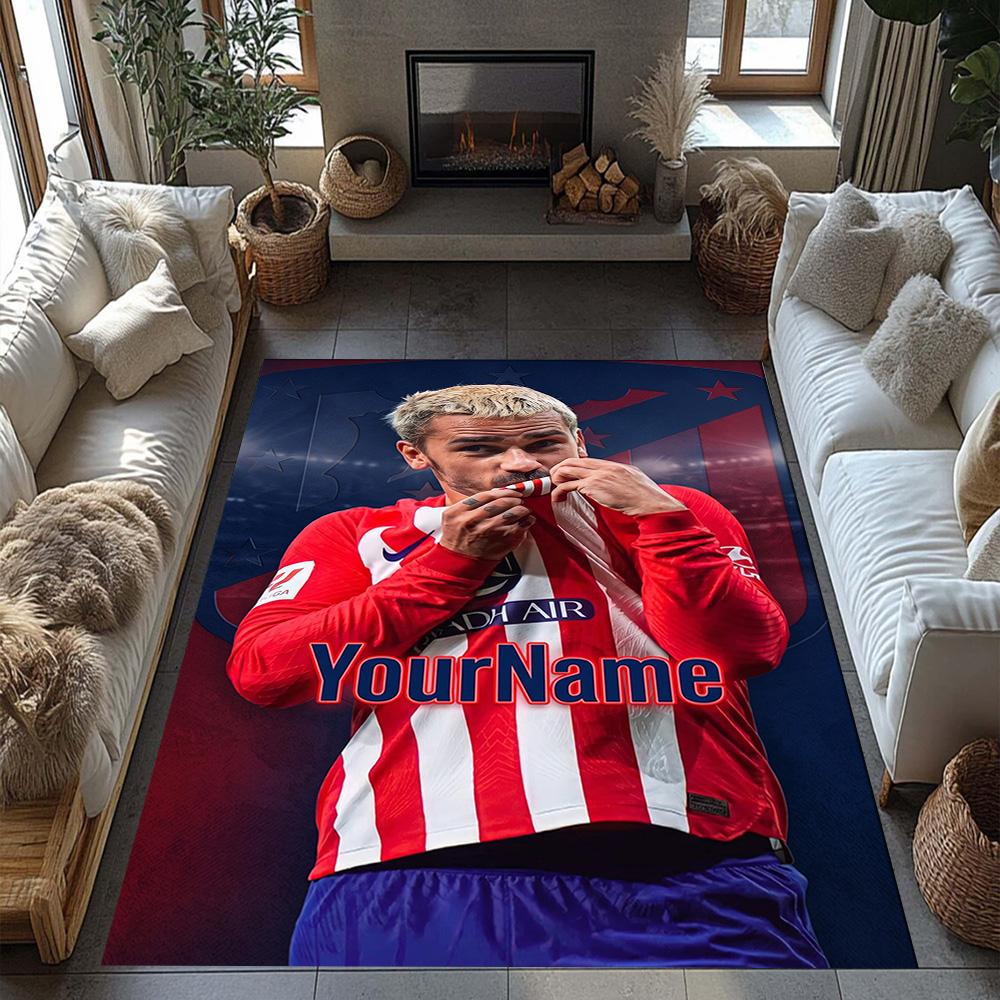 Atletico Madrid Customizable Name Floor Mat Perfect for Foyer Dormitory Living Rooms Decorate room Anti-slip Rug Office home decor Best for Christmas