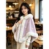 Bridal Shawl Cape Winter Wedding Formal Dress Cover Up Warm Fleece Lined Butterfly Cloak