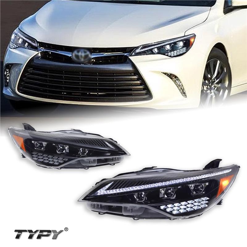 15-17 Toyota Camry US Headlight Assembly: LED Projector, Daytime Running, Flowing Turn Signal
