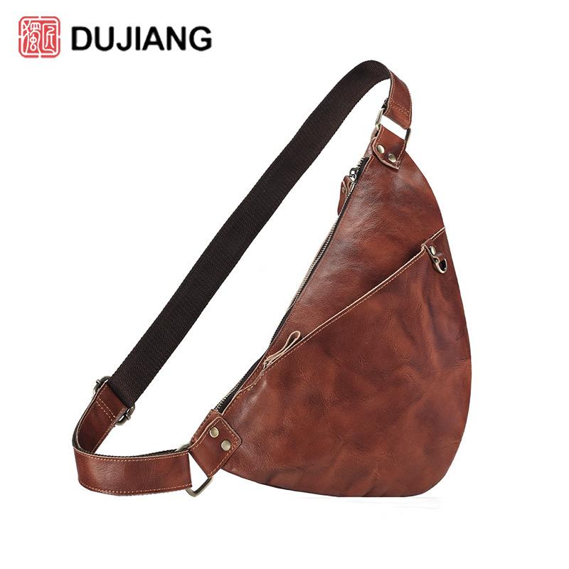 

Leather Breast Bag Large Capacity Retro Messenger Chest Bag Outdoor Riding Cowhide Men S Saddle Bag