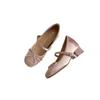 Height Increase 7cm Color Matching Round Head Thick Heel Mary Jane Shoes Women's 25 Spring New Xiaoxiangfeng Word with Light Mouth Single Shoes