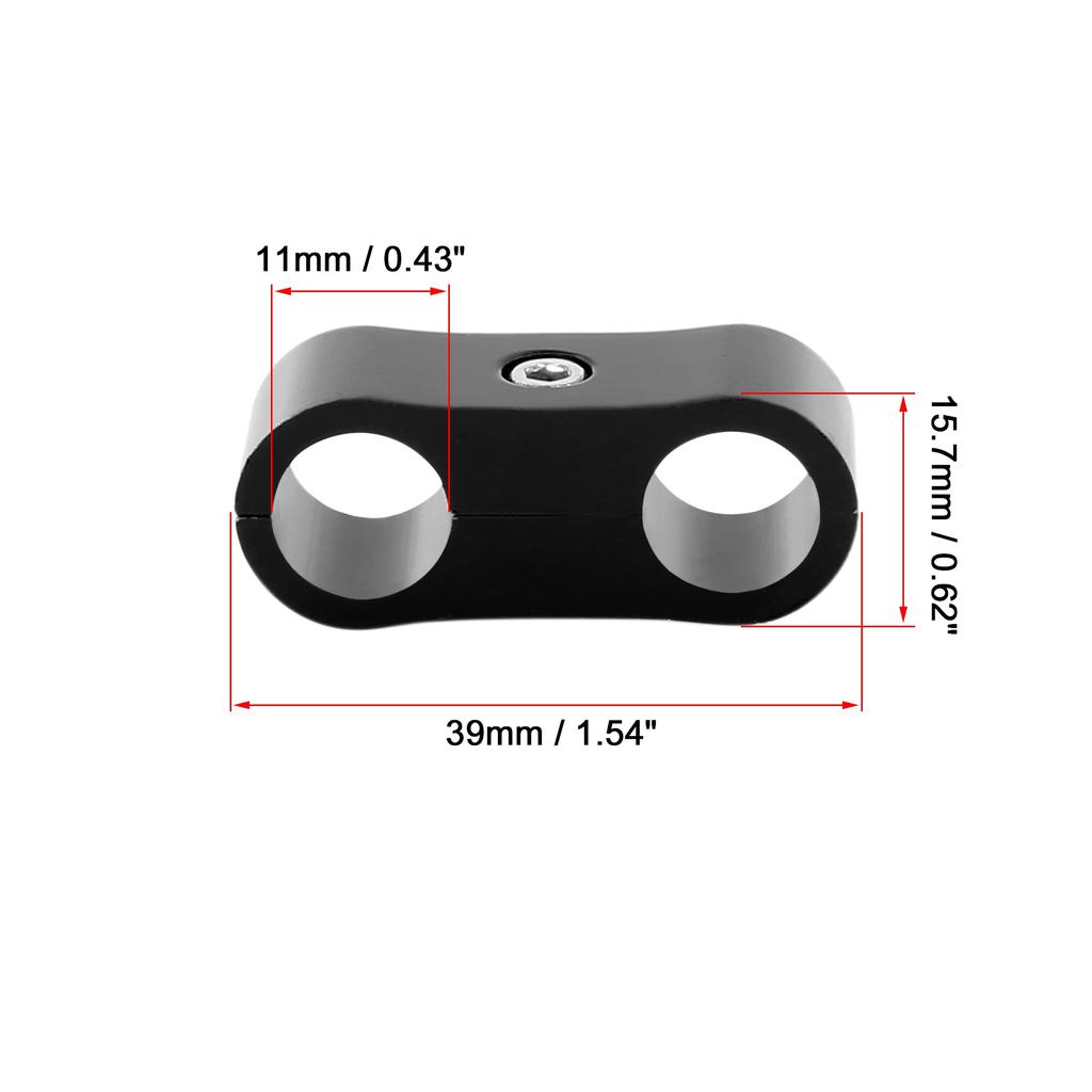 X AUTOHAUX Hose Separator Clamp Hose Clamp Fitting Adapter with Wrench for Car 6 Pieces Black AN4