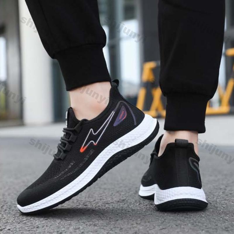 Men Shoes 2026 Summer New Comfortable Non Slip Sewing Lace-up Casual Shoe Breathable Mesh Hollow Lightweight Sport Running Shoes