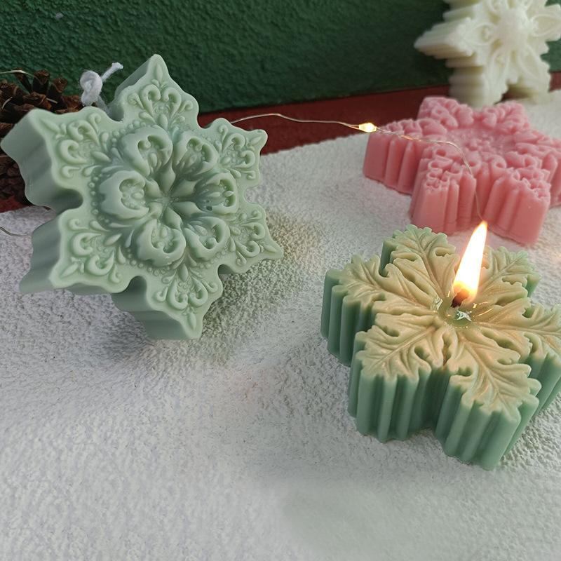 Christmas Snowflake Flower Silicone Mold for Handmade Soap Aromatherapy Candle Making