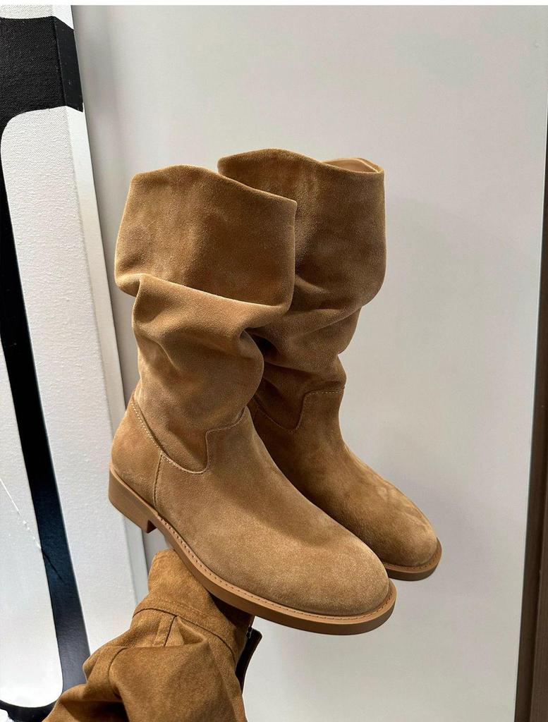 Damen Retro Matte Höhenverstärkende Mid-Calf Stiefel - 2025 Atmungsaktive Lässige Mode