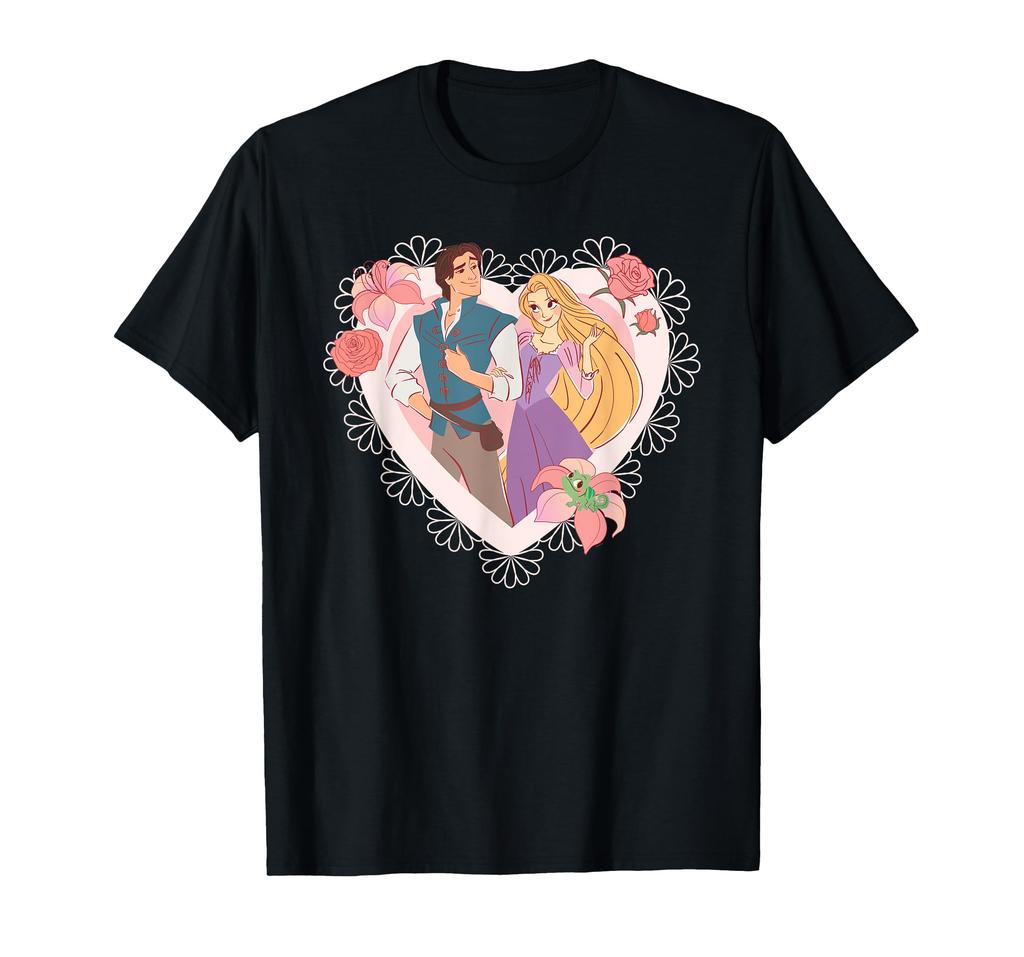 Disney Princess Rapunzel & Flynn Rider Valentine's Day Heart T-Shirt