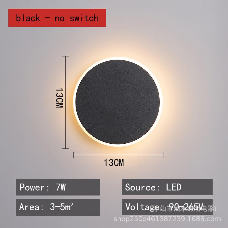 

Nordic Bedroom Wall Lamps Bedside Lamp Corridor Background Wall Living Room Wall Light Circular LED Indoor Lighting Fixture Hot Knob switch